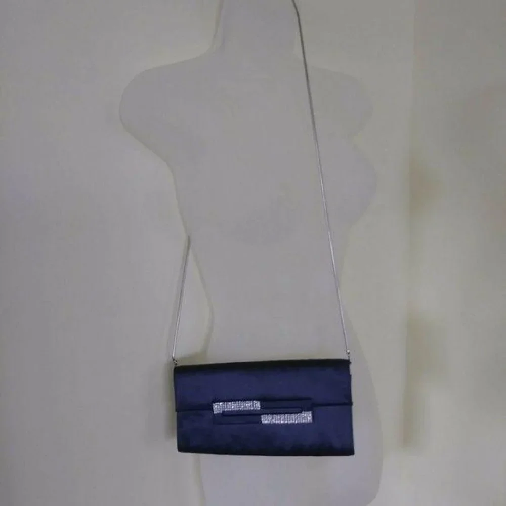 Satin Clutch Crossbody Gray‎ Crystal Bloomingdales